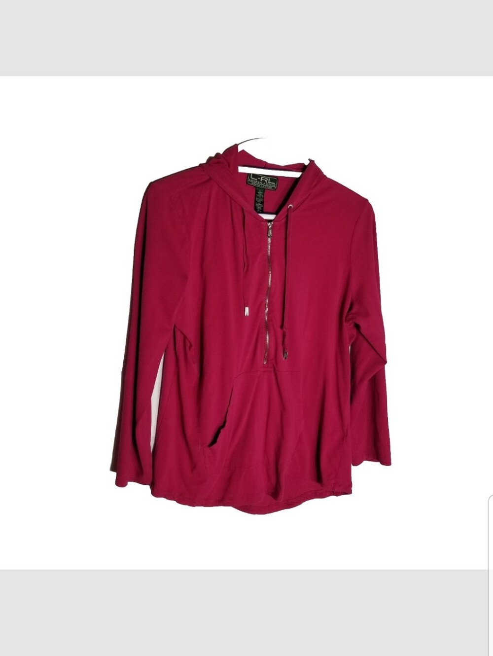 Lauren Ralph Lauren Active Hoodie Size Large Light Weight Hiking Walking Magenta